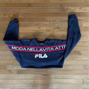 Fila Navy Blue Cropped Sweatshirt